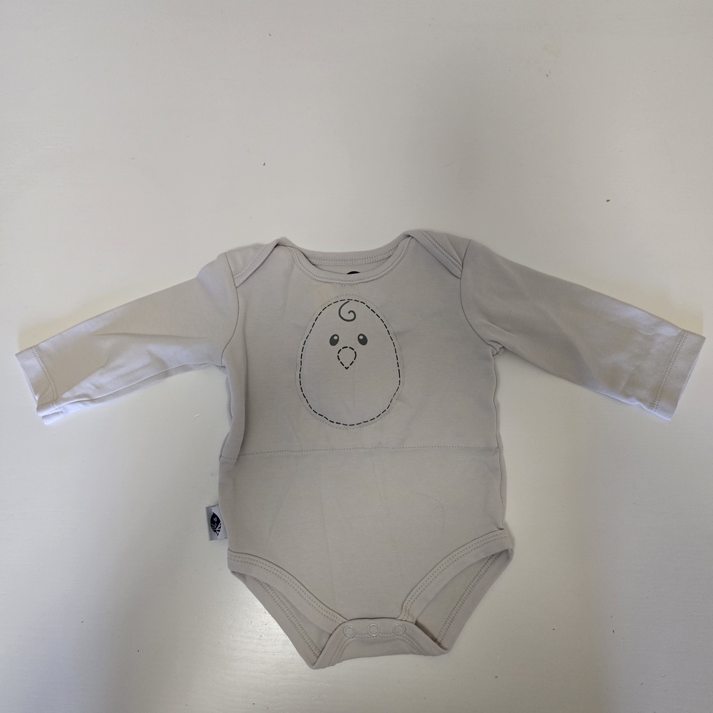 Nested Bean Weighted Cream Baby Bodysuit with  Chick Design